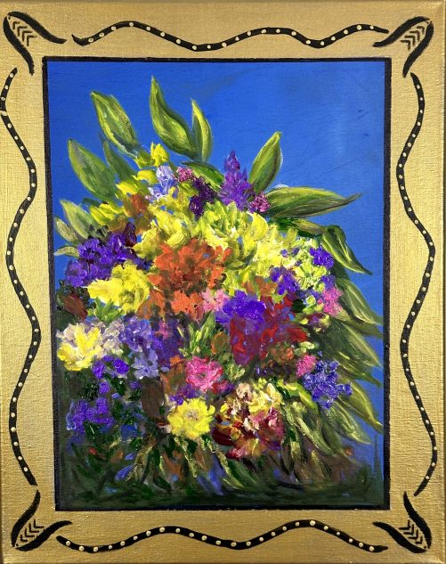 Golden Framed Bouquet of Flowers